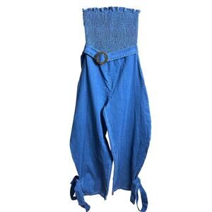 Fashionnova Cotton Jumpsuit Denim Buckle Waist Medium